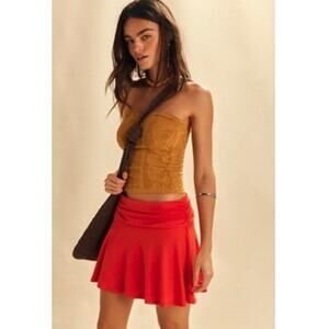 Free People Good Feels Skort in Tangerine Sz Medium NWT